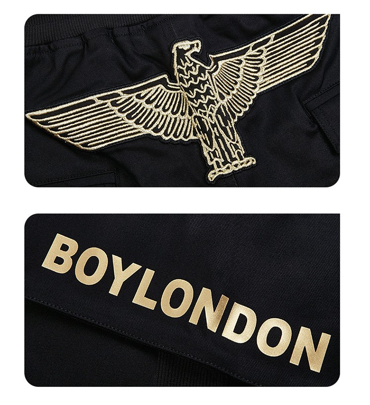boylondon官方旗舰21秋工装裤男女个性烫金刺绣时尚百搭