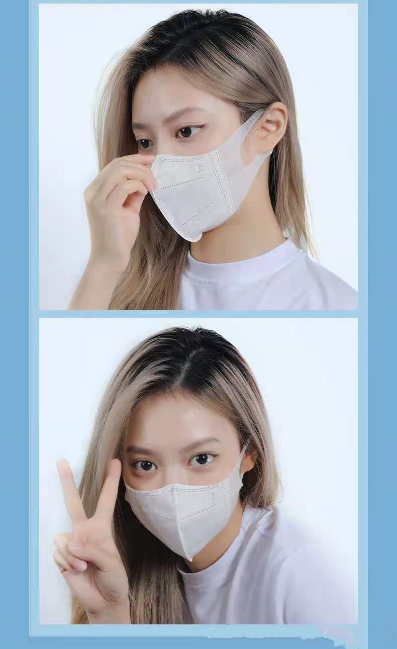 靓魅姿3d口罩立体三层薄款透气防风网红口罩女神时尚流行瘦脸口罩白色