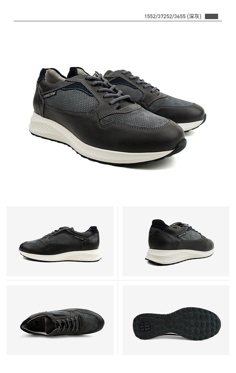 mephisto/马飞仕图新款男鞋舒适透气低帮休闲鞋运动 davis 3660藏青