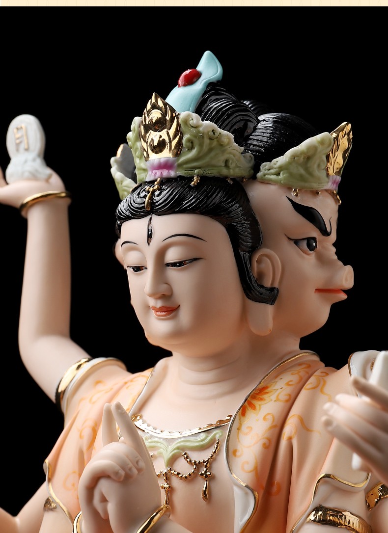 七珍12吋16吋斗姆元君斗母陶瓷神像摆件道教斗姥星君家用居家供奉h470