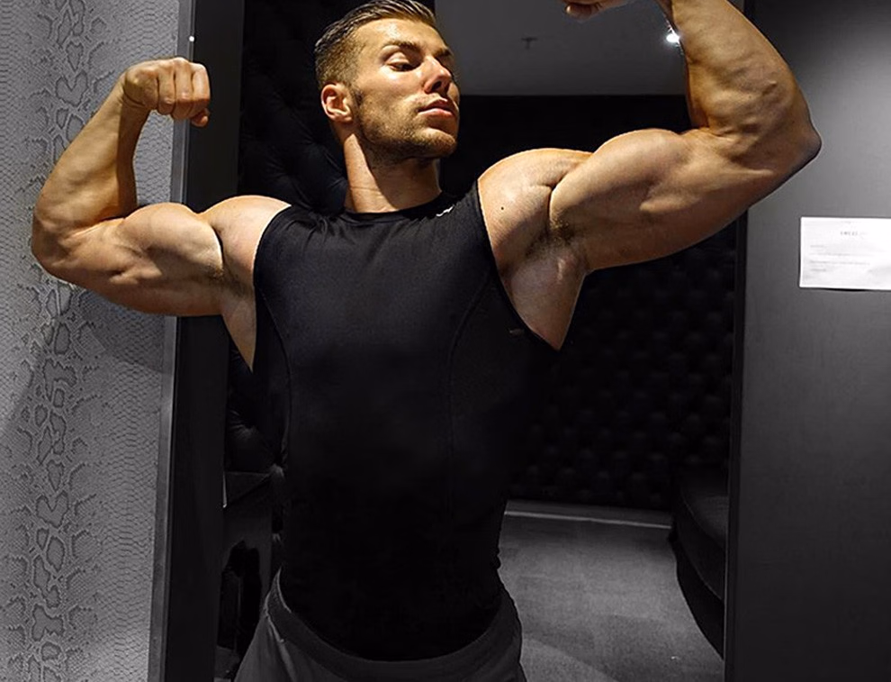 Muscle Fitness Brothers Summer Sleeveless Sports Vest, Men's Quick Dry Running Training Elastic Breathable Tights_viptrois.com