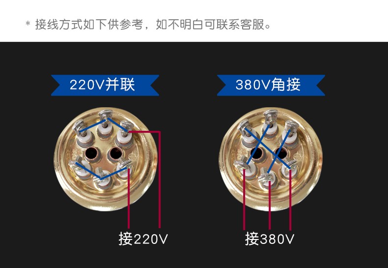 开水器配件加热管 热水器配件 紫铜电热棒 黎庭 63盘380v12kw(接线款)