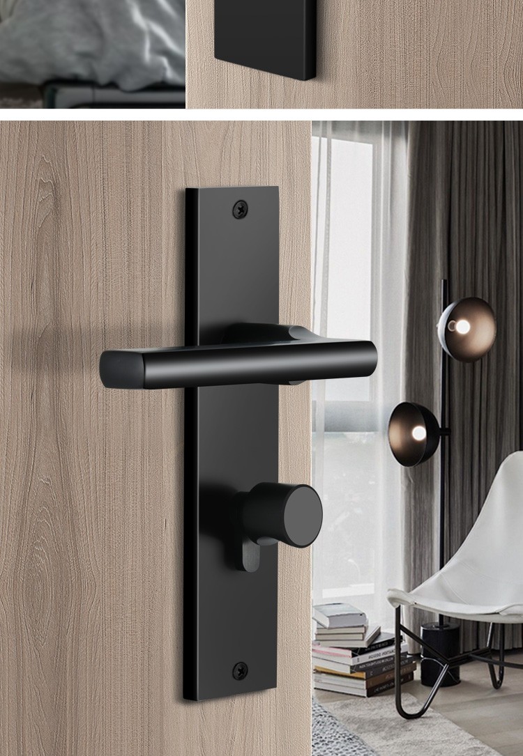 房门锁现代简约实木门锁把手方向通用型锁具d款静音锁3片平开合页门吸