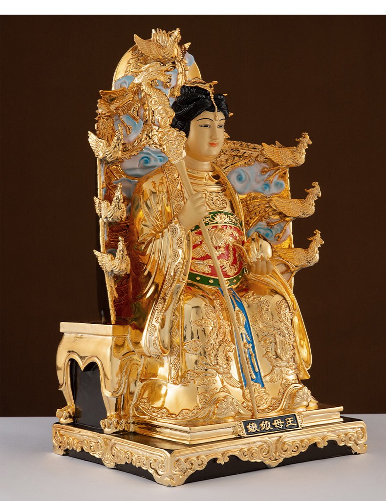 三漫陀铜鎏金玉帝王母佛像九龙玉皇大帝王母娘娘瑶池金母神像摆件