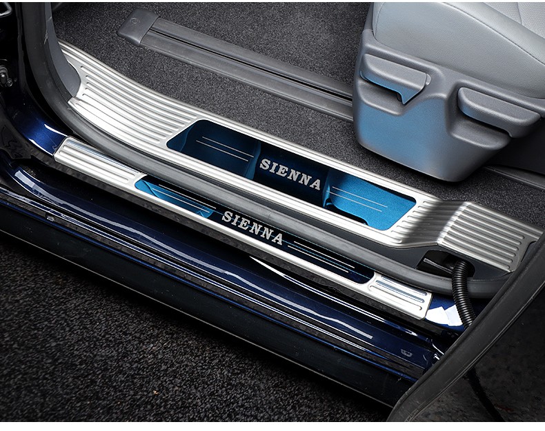 迎宾踏板2122款丰田塞纳门槛条脚踏板不锈钢后备箱护板改装赛那汽车
