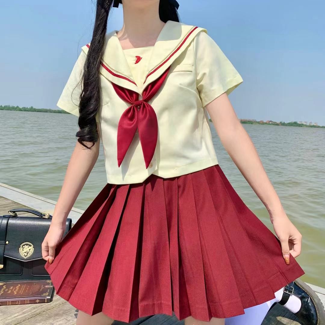 苏洛琳jk制服全套少女格裙夏季不规则半身裙女春秋天学生校服包臀