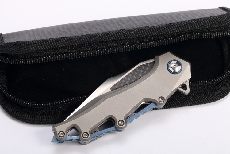 随风作钛合金m390高硬度折叠小刀开刃锋利户外便带轴承折刀具防身冷