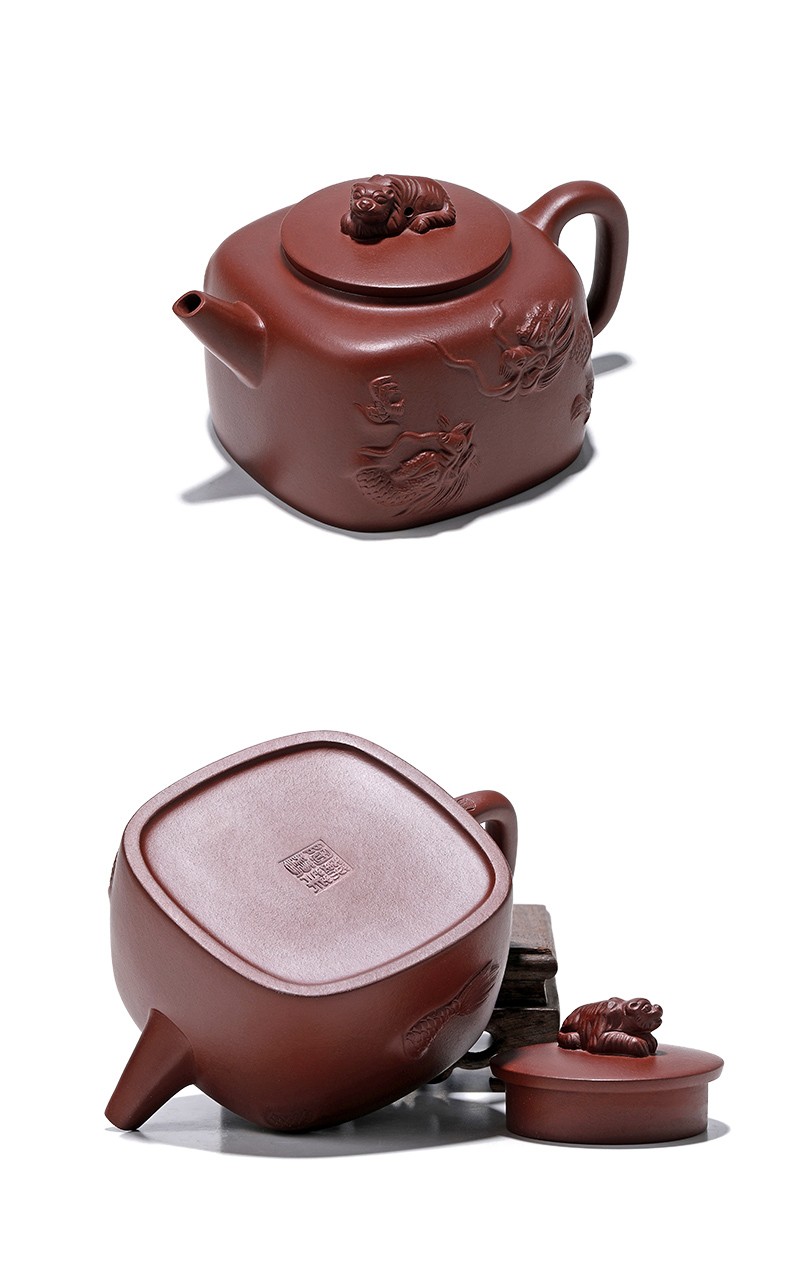鸢苏 宜兴紫砂壶名家纯全手工底槽清卧虎藏龙壶泡茶壶家用茶具故宫