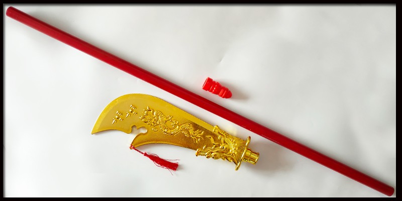 关羽大刀儿童玩具模型万圣节儿童道具青龙偃月刀青龙偃月刀银色