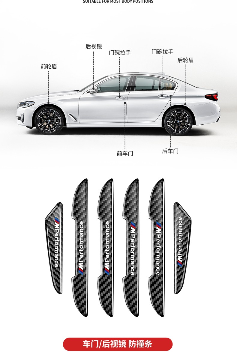 适用于宝马后视镜防撞条1系2系3系gt4系5系x1x3x4x5x6改装防擦防刮条