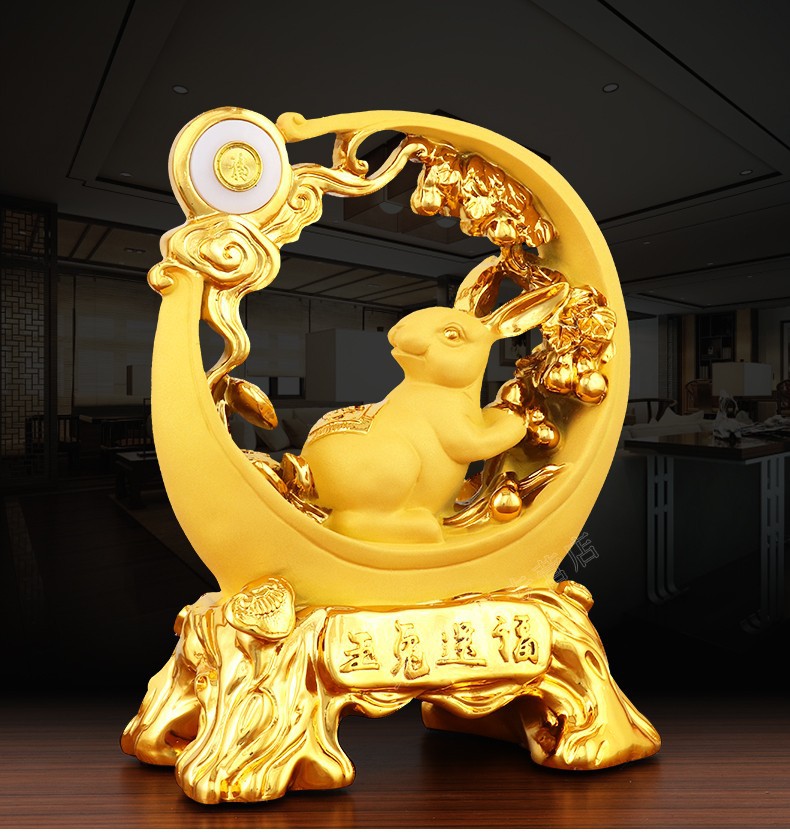 玉兔送福(沙金色)【图片 价格 品牌 报价】-京东