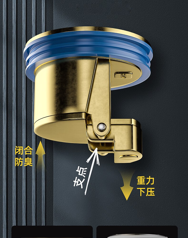 卫生间地漏防臭器下水道防反味神器盖全铜内芯厕所防虫下水 全铜本色