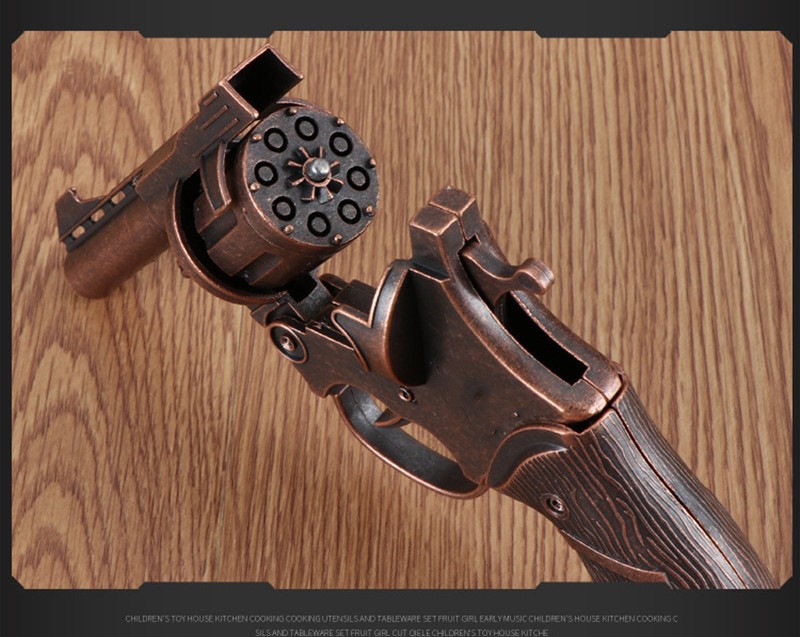 大号全金属左轮砸枪炮砸子左轮枪合金枪纸炮枪玩具道具7080经典怀旧