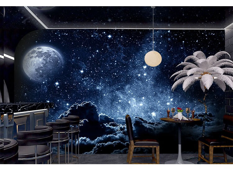 西里尔(clier) 星空吊顶壁纸ktv包厢酒吧k房装饰壁画音乐餐吧宇宙太空
