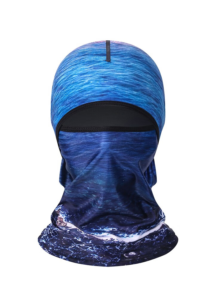 阔动户外摩托车头套夏季冰丝面罩全脸遮阳女钓鱼跑步骑行防晒头套男蓝
