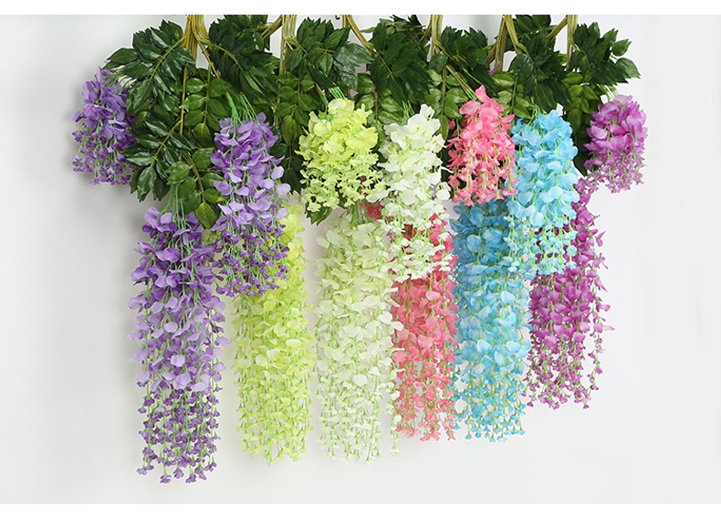 富曼森仿真花藤假花绿植吊顶装饰藤条紫藤花室内装饰藤蔓植物壁挂造景