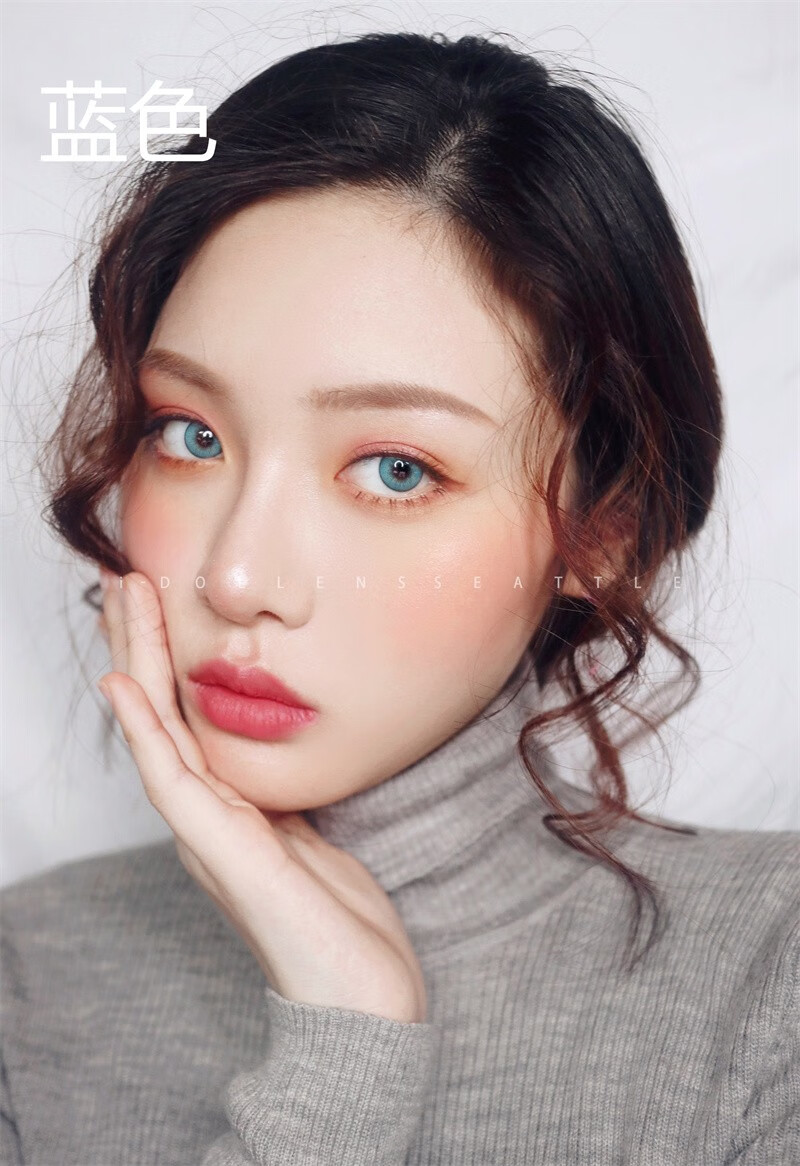 idol欧美外国人小直径混血美瞳西雅图蓝灰绿色隐形眼镜 西雅图灰色 0