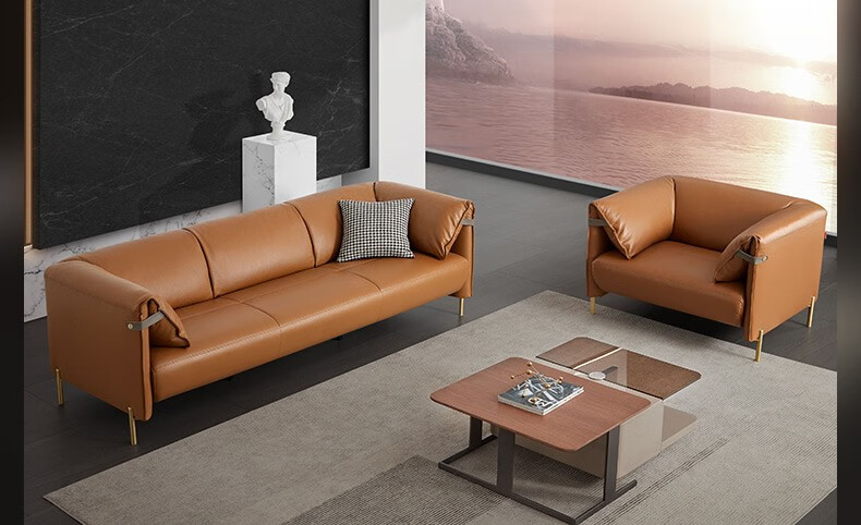 顾家家居沙发客厅真皮沙发小户型现代轻奢真皮小户型头层牛皮沙发1126