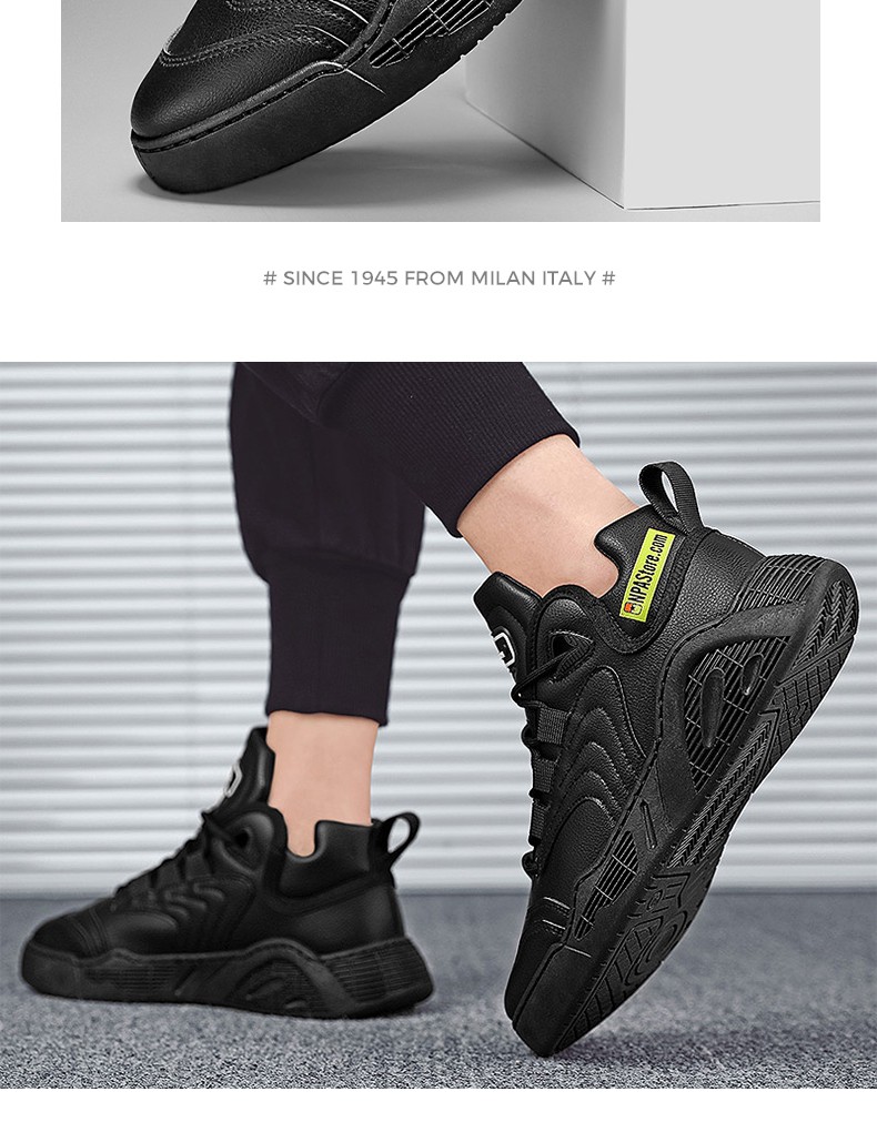 阿尔皮纳袋鼠运动鞋男时尚百搭休闲慢跑鞋新款轻便舒适耐磨跑步鞋白黑