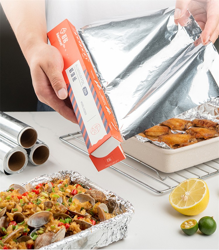 百钻铝箔纸5102050m多尺寸锡纸厨房空气炸锅烤箱家用经济装烧烤花甲