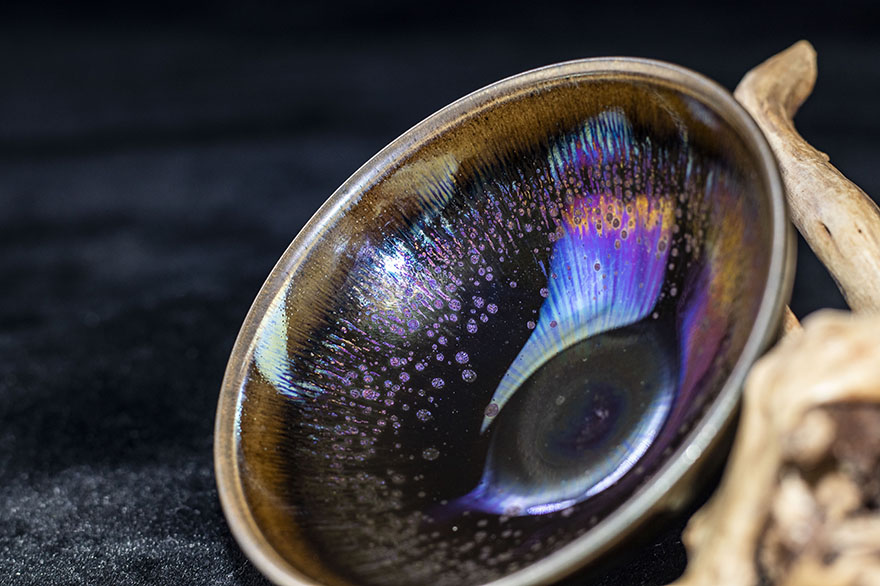 视频看货非遗传承人徐长和曜变建阳建盏礼盒装口径92cm高4cme56