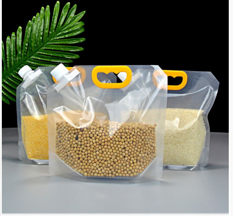 便携储米袋手提家用米袋密封袋自封口大米保鲜袋透明包装袋 5斤装一个