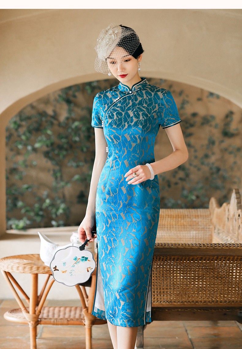 欧迪鸟odybird品牌真丝旗袍桑蚕丝2021新款年轻款中国风改良连衣裙