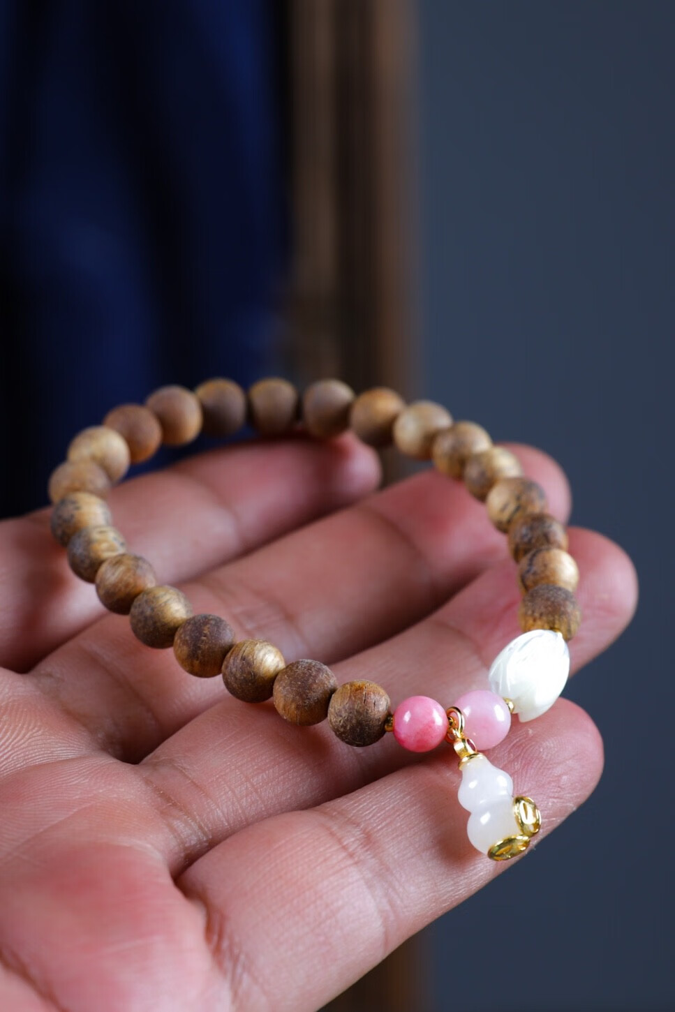 莺歌绿棋沉香手串黑油6mmdiy老料沉香木手链佛珠 一串领瑞 佛珠 一串