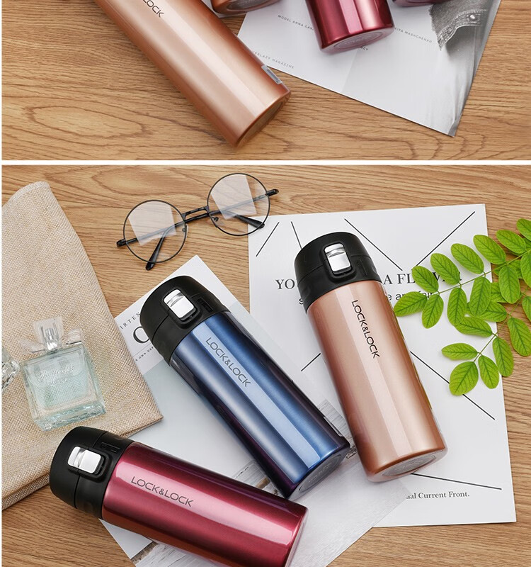 乐扣乐扣locklock保温杯男女便携运动水杯男女一键式弹跳真空大容量