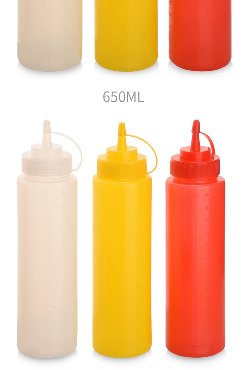 三孔果酱番茄沙拉瓶挤压瓶塑料酱汁瓶果汁挤壶挤酱壶巧克力挤酱瓶360