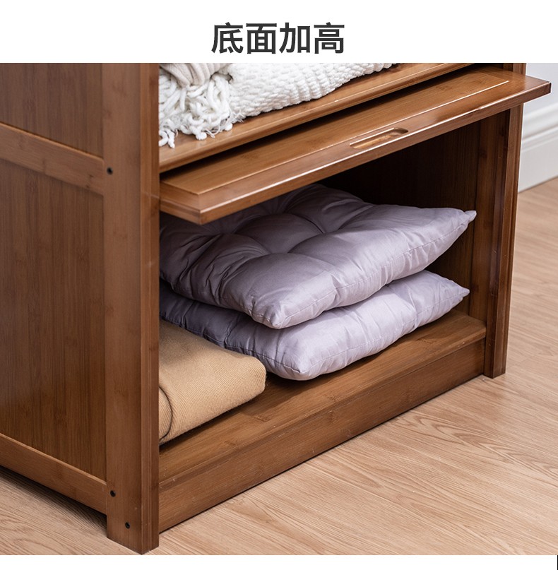 衣柜放被子的柜子棉被收纳实木小单人小户型家用卧室50长茶色收纳柜二