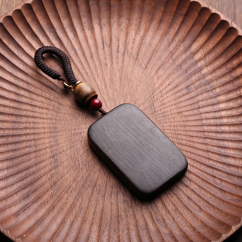 汉品阁天然沉香平安无事牌吊坠项链挂件沉香木吊牌男女文玩木质饰品