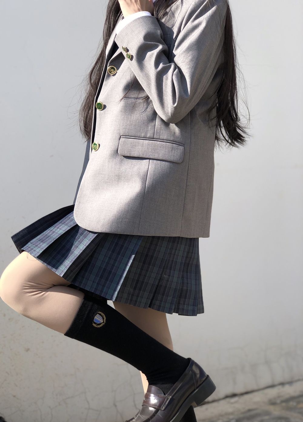 楚笙记海苔jk制服套装日系学生正统格裙制服水手服百褶裙学院半身裙格