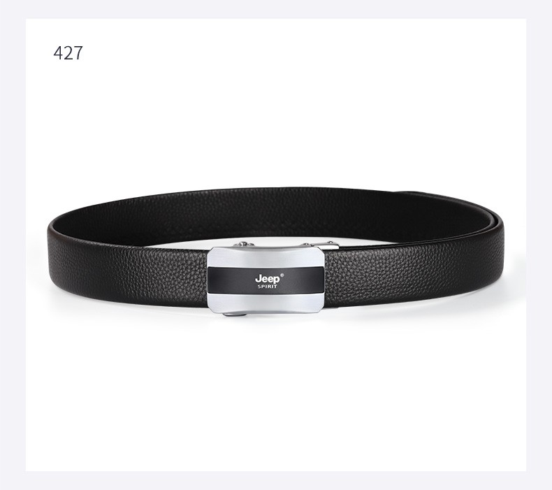 jeep吉普皮带男士商务自动扣腰带双面牛皮潮流简约休闲百搭裤带 427