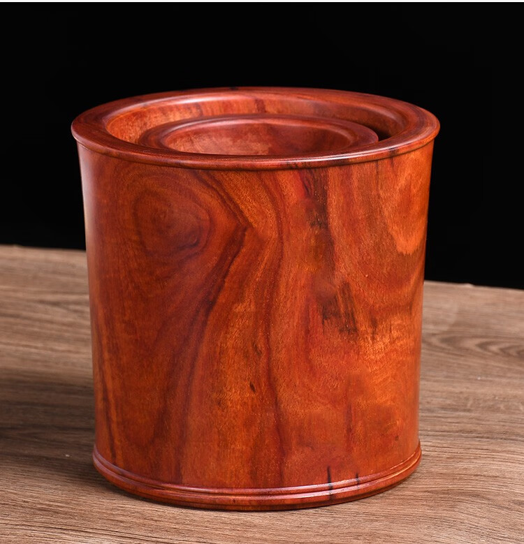 慕芳阁(monfongo) 赞比亚血檀红木笔筒摆件书房办公桌收纳大容量钢笔