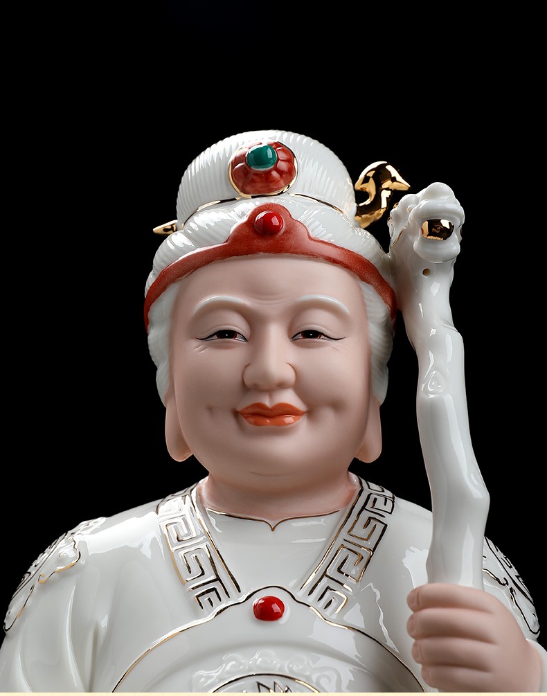 土地公公土地婆婆德化陶瓷佛像摆件 家居供奉摆件陶瓷雕塑品 d21-40b