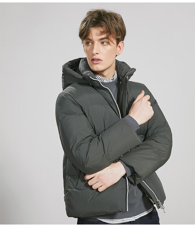 beanpole滨波秋冬款男士可脱卸帽保暖拉链设计羽绒服 卡其色 180/96a