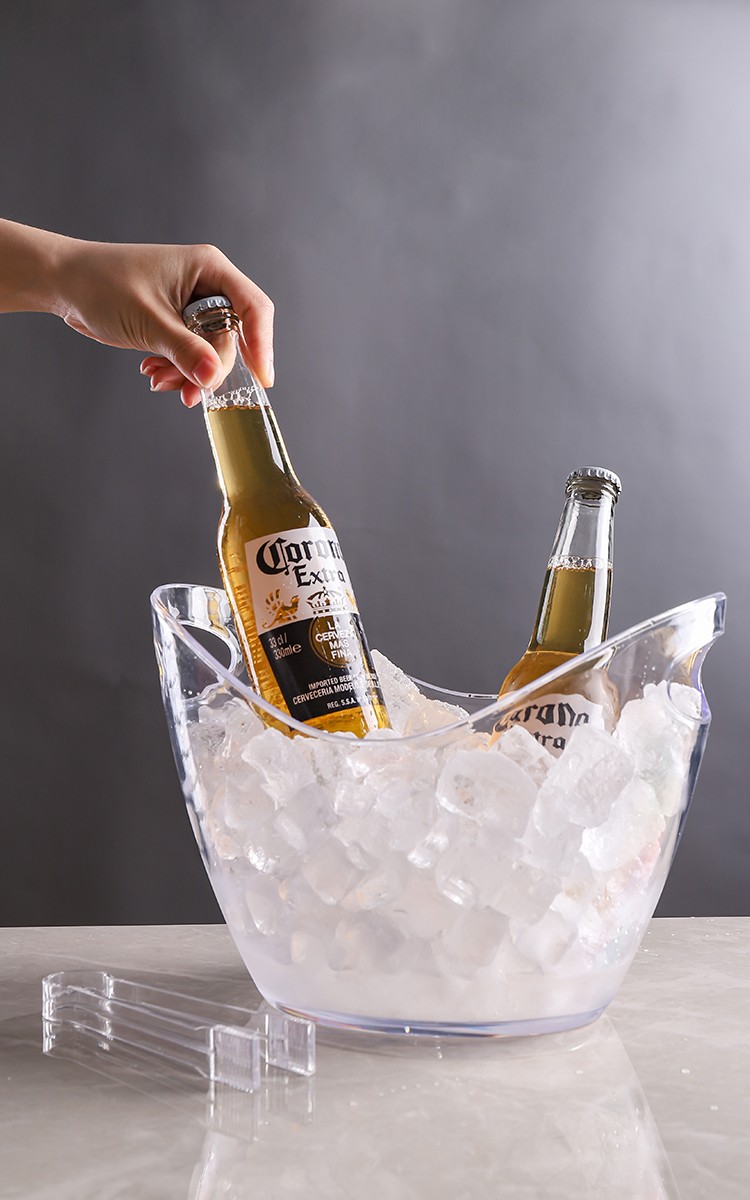 亚克力冰桶高颜值商用香槟桶塑料家用酒吧ktv小冰粒桶装冰块的桶黑色