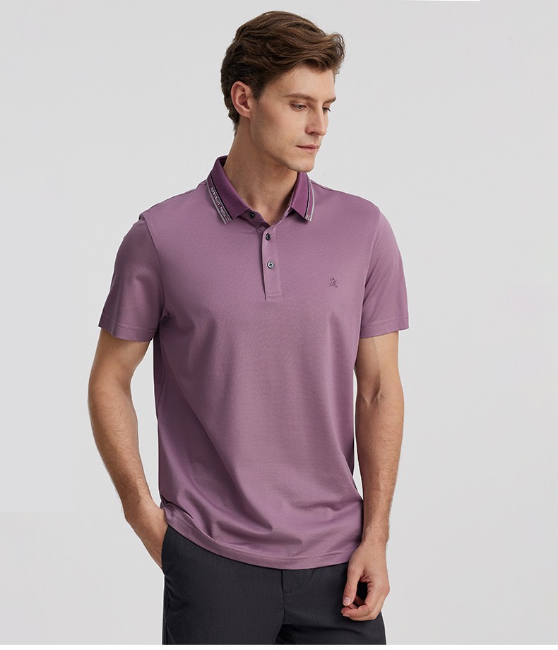 montagut梦特娇2022新款商务休闲纯色优雅春夏透气polo短袖黑色48