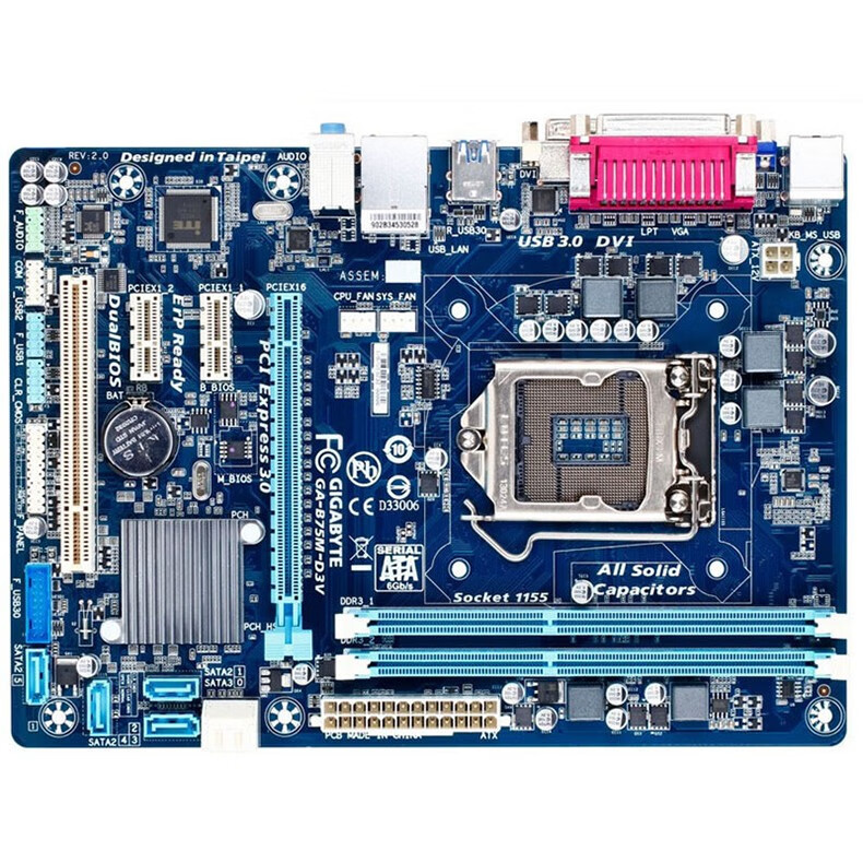 gigabyte技嘉gab75md3vd3vplus二手主板1155针主板b851150b75md3v主板