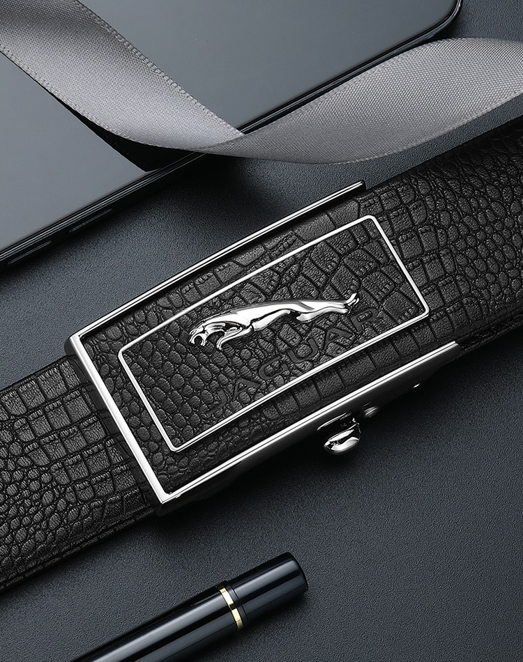 捷豹jaguar男士皮带轻奢头层牛皮自动扣真皮腰带男朋友老公情人节生日