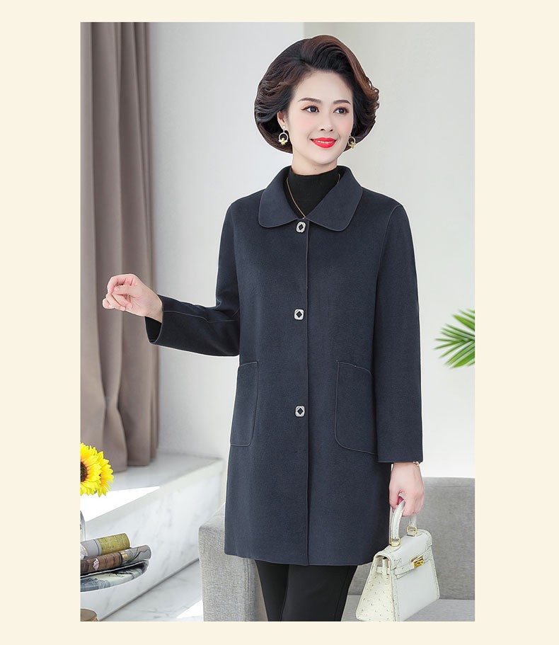 琛妹子中老年女装时尚呢子大衣女外套中长款春秋季2021新款上衣女中年