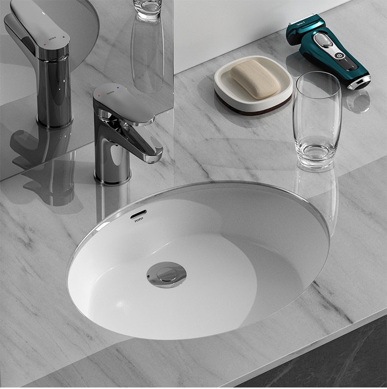 toto台盆lw548b陶瓷台下盆镶嵌型洗脸盆洗手盆台盆洗手池嵌入式陶瓷