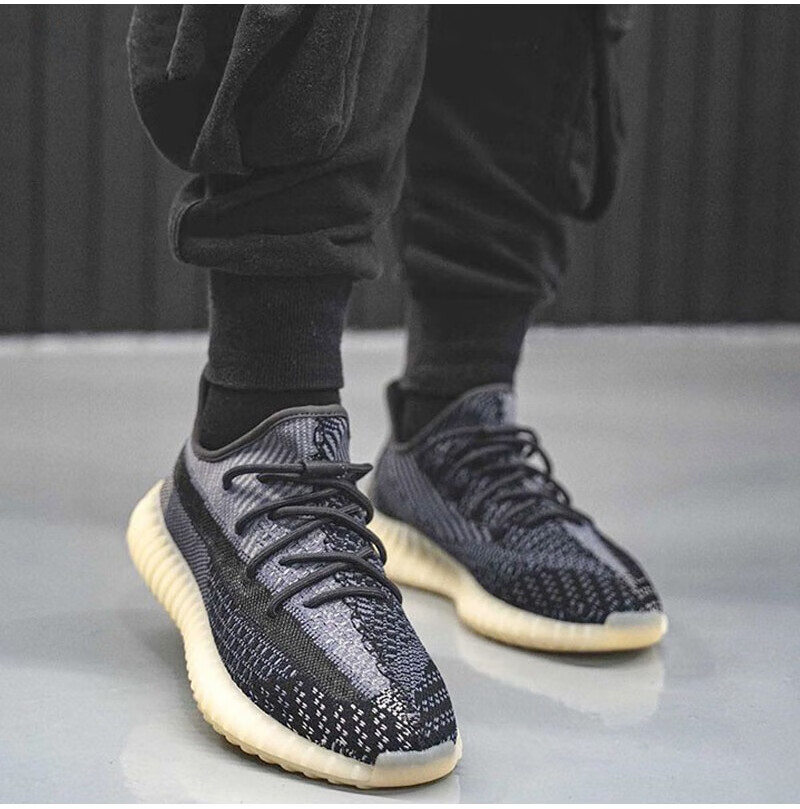 阿迪达斯adidas yeezy 350v2 黑芝麻 黑白天使 男女同款椰子350 跑步