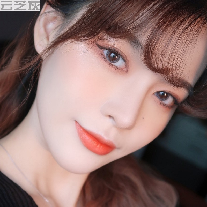 ska小直径自然美瞳璃映云芝灰虞书欣款隐形眼镜日抛10片一次性璃映灰