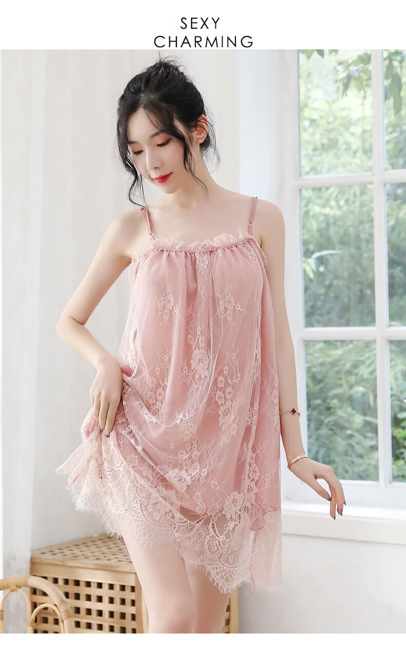 奢妮美情趣性感睡衣女诱惑开档吊带小仙女睡裙睡衣免脱蕾丝大码宽松