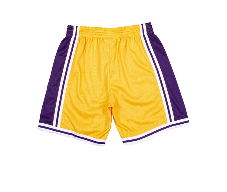 0系列 nba湖人队短裤 mn男士潮流篮球裤 金色 s【图片 价格 品牌 报价