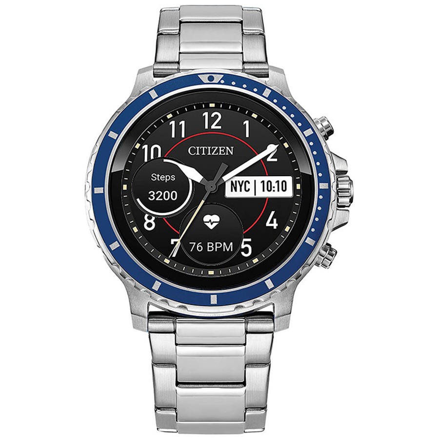 西铁城citizenczsmart男士商务休闲不锈钢智能手表触摸屏蓝牙46mm21年