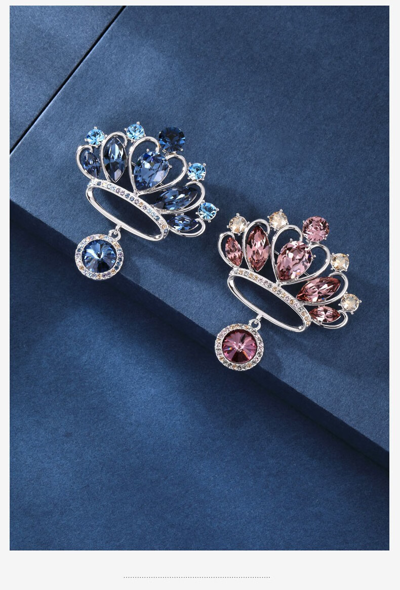 纪诗哲皇冠高档胸针女奢华胸花宴会气质送女友老婆情人节生日礼物紫色