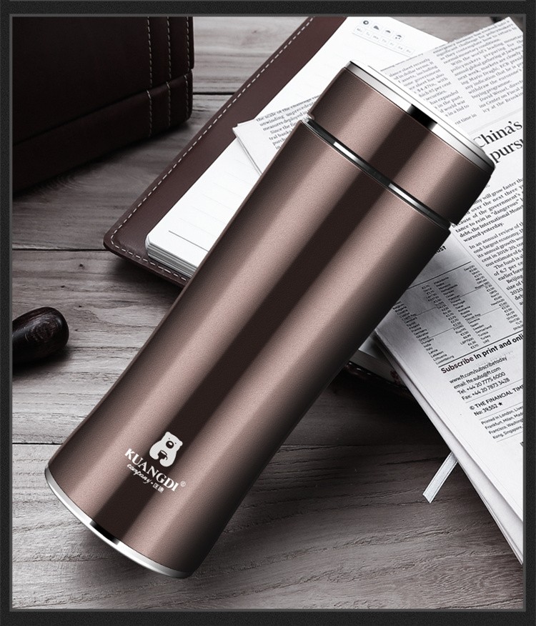 匡迪保温杯304不锈钢真空水杯男女士办公室泡茶杯车载便携高档商务